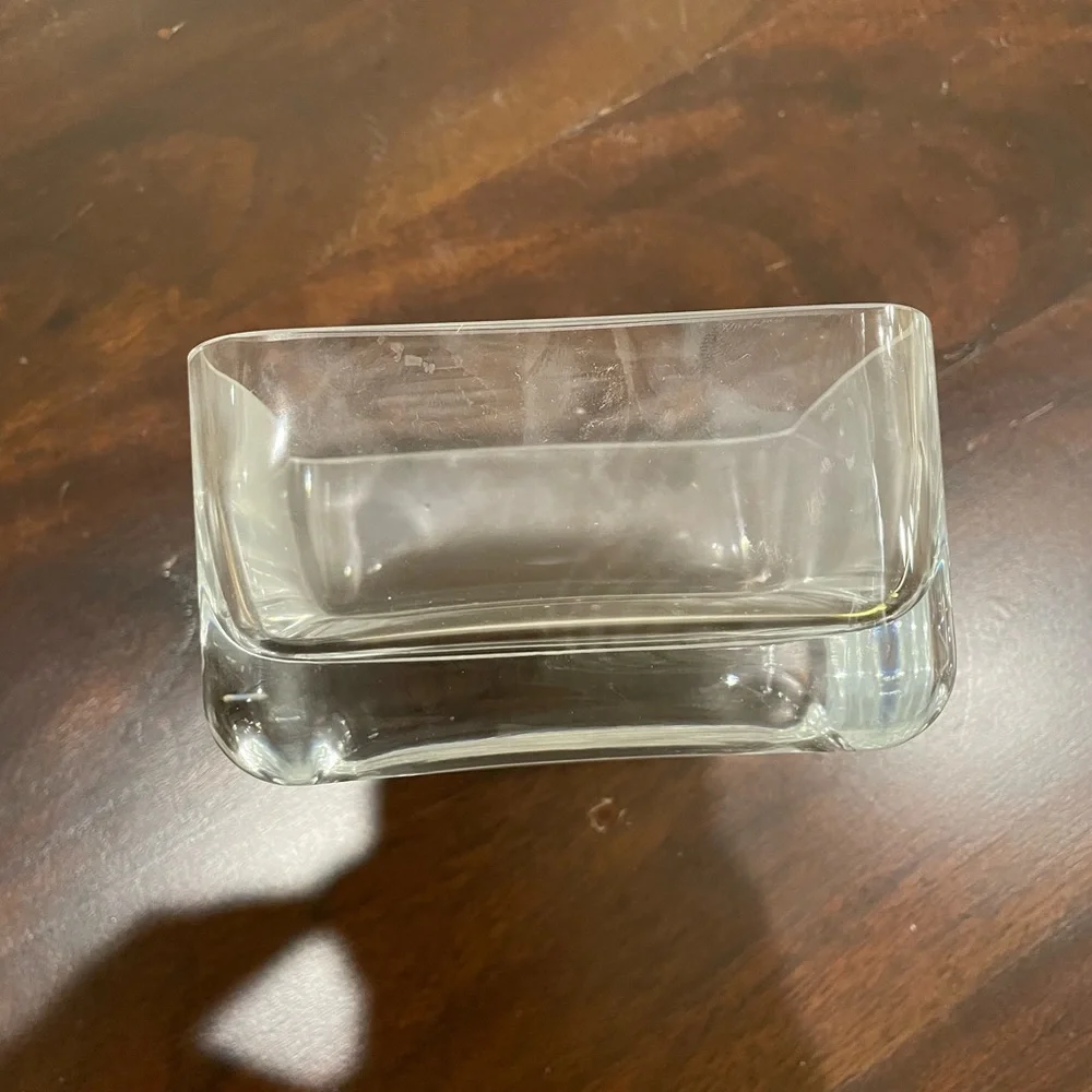 Crate & Barrel Crystal Square Barclay Bowl